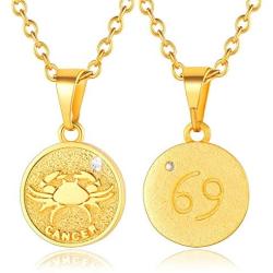 ChainsPro Women 12 Zodiac Sign Necklaces, Medallion Coin Pendant, with 18K Gold Plated Chain-18+2'' Adjustable, Horoscope Jewelry (Send Gift Box)