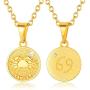 ChainsPro Women 12 Zodiac Sign Necklaces, Medallion Coin Pendant, with 18K Gold Plated Chain-18+2'' Adjustable, Horoscope Jewelry (Send Gift Box)