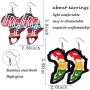YZstyle 6 Pairs Wooden Earrings African Map Jewelry Ethnic Style Geometric Personalized Earrings Colorful Painted Lightweight Dangle Drop Earrings Natural Wooden Bohemian Statement Earrings