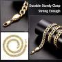 ChainsPro Men Cuban Link Chain, Dainty Necklace, 6/8MM Width, 18/20/22/24/26/28/30 Inches,Gold/Black Color (with Gift Box)
