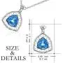 Alantyer Austrian Aquamarine Pendant Necklace Triangle Swarovski Crystal March Birthstone Jewelry 14k White Gold Plated Charms Silver Chain Necklace for Women Girls Elegant Gift 18 Alantyer Austrian Aquamarine Pendant Necklace Triangle Swarovski Crystal March Birthstone Jewelry 14k White Gold Plated Charms Silver Chain Necklace for Women Girls Elegant Gift 18