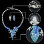 EVER FAITH Austrian Crystal Art Deco Gecko Lizard Necklace Earrings Set