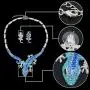 EVER FAITH Austrian Crystal Art Deco Gecko Lizard Necklace Earrings Set EVER FAITH Austrian Crystal Art Deco Gecko Lizard Necklace Earrings Set