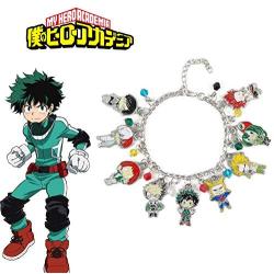 BluMou My Hero Academia Bracelet for Women Girls Deku MHA Charm Bracelet Anime Manga Cartoon Cosplay Props Jewelry Gifts