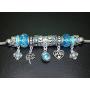 Falari Birthstone Bracelet Multi-Color Charm Beads Silvertone
