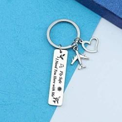 HN HNHB Jet Traveler Gifts Pilot Keychain Fly Safe I Need You Here with Me for Flight Attendant Airline Stewardess Steward Safe Trip