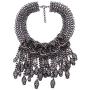BigDO Jewelry Fashion Vintage Style Multi-Level Punk Black CZ Skull Necklace Collar Bib for Women