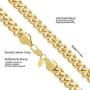 LIFETIME JEWELRY 11mm Cuban Link Chain Necklace for Men & Teen 24k Gold Plated