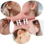 MepLife 3 Pack Alphabet Initial Rings Cubic Zirconia Letter Pendant Necklace Ear Studs for Women Girls Jewelry Sets