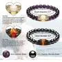 Jovivi King&Queen Crown Distance Couple Bracelets for Men Women 8mm Natural Stone Healing Energy Beads Stretch Bracelet