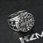 HZMAN Men Women St Benedict Exorcism Ring Silver Stainless Steel Catholic Roman Cross Demon Protection Ghost Hunter HZMAN Men Women St Benedict Exorcism Ring Silver Stainless Steel Catholic Roman Cross Demon Protection Ghost Hunter