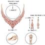 EVER FAITH Womens Wedding Jewelry Set Stunning Rhinestone Crystal Teardrop Bridal Necklace Earrings Set