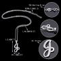 EVER FAITH 925 Sterling Silver CZ Cursive Initial 26 Letters Alphabet Adjustable Pendant Necklace Clear