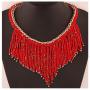 Mozhuo Bohemian Tassel Bib Choker Necklace for Women Girls Seed Beads Chunky Pendant Collar Necklaces African Handmade Custome Jewelry Gifts Party Daily