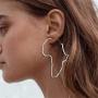 African Map Earrings Big Earrings Exaggerate Larger Statement Jewelry Outline Minimalist Silver Gold Plated Ethnic Style Dangle Drop Earrings for Women Girls