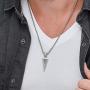 MyNameNecklace Personalized Engraved Arrow Shape Pendant Necklace in Sterling Silver 925 for Men- Custom Jewelry Gift for Him