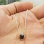 Dazzlingrock Collection 14K Round 6 MM Gemstone & Diamond Ladies Halo Pendant (Silver Chain Included), Rose Gold