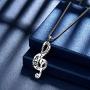 Beautlace Womens Musical Note Necklace Silver/18K Gold Black Gun Plated Treble Clef Music Note Jewelry Gifts for Music Lover