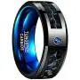 NUNCAD Mens 8mm Black Tungsten Carbide Ring Blue Rings for Men Blue Carbon Fiber Polished Finish Comfort Fit Size 6-15 NUNCAD Mens 8mm Black Tungsten Carbide Ring Blue Rings for Men Blue Carbon Fiber Polished Finish Comfort Fit Size 6-15