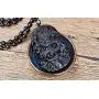 Mson Obsidian Pendant Necklace Obsidian Crystal Pendant Necklace Pattern with Extend Bead Chain for Men or Women Mson Obsidian Pendant Necklace Obsidian Crystal Pendant Necklace Pattern with Extend Bead Chain for Men or Women