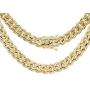 Cuban Link 14k Gold Plated Miami Cuban Chain 14MM, Real Solid Stainless Steel Fashion Gold Jewelry