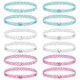 BodyJ4You 12PC Choker Necklace Set Aqua White Pink Stretch Elastic Jewelry Women Girl Kids Gift Pack