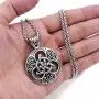 Elfasio Celtic knot Magic Both Sided Pendant Necklace Mens Stainless Steel Box Chain Jewelry(20-28inch)