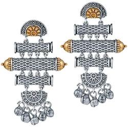 Aheli Bohemian Oxidized Dangle Designer Earrings Indian Vintage Inspired Ethnic Fashion Jewelry for Women