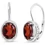 Gem Stone King 925 Sterling Silver Red Garnet Dangle Earrings 3.60 cttw Oval Gemstone Birthstone 9X7MM Gem Stone King 925 Sterling Silver Red Garnet Dangle Earrings 3.60 cttw Oval Gemstone Birthstone 9X7MM