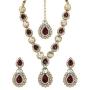 MUCH-MORE Indian Bollywood Bridal Necklace Earring with Maang Tikka Gold Tone Jewelry Set for Women
