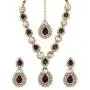 MUCH-MORE Indian Bollywood Bridal Necklace Earring with Maang Tikka Gold Tone Jewelry Set for Women MUCH-MORE Indian Bollywood Bridal Necklace Earring with Maang Tikka Gold Tone Jewelry Set for Women