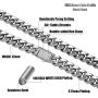 Luxfine 12mm Miami Cuban Link Chain 14K REAL Gold Plated Hypoallergenic Hip Hop Jewelry Premium Stainless Steel Necklace For Men Women (No Color Fade, Double-sided Iced Out Clasp)