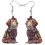 WEVENI Acrylic Cartoon Cute Labrador Dog Earrings Dangle Drop Fashion Jewelry For Women Girls Charm Gift