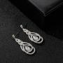 SWEETV Teardrop Bridal Earrings for Wedding, Brides, Bridesmaids, Pear Shaped Dangle Earrings for Women Prom, Rose Gold/Silver