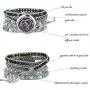 Aromatherapy Essential Oil Diffuser Bracelets, Stainless Steel Locket Stone Bead Wrap Leather Bracelet with 7 Color Felt Pads Aromatherapy Essential Oil Diffuser Bracelets, Stainless Steel Locket Stone Bead Wrap Leather Bracelet with 7 Color Felt Pads