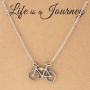 Quan Jewelry Journey Necklace with Bicycle Pendant for Women, Best Travel Accesories, Traveling Gifts for Men and Women, comes with Inspirational Quote