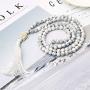 LIUANAN Yoga Meditation 108 Tibetan 8mm Natural Gemstone Prayer Buddha Beads Mala Wrap Bracelet Necklace