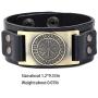 My Shape Vintage Punk Scandinavian 24 Norse Runes Charm Adjustable Wristband Cuff Leather Bracelet Mans Jewelry (Antique Gold,Black)