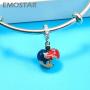 EMOSTAR Valentines Day Charms, Lipstick Red Lips Charms, I Love You and Autism Awareness Pendant, 925 Sterling Silver Heart Love Four-Leaf Clover Beads, Gifts for Family Christmas fits DIY Bracelet