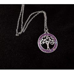 DMOMSA Unique Purple Tree of Life Pendant Lucky Necklace Charm Jewelry Suitable for Womens Birthday Gifts, Valentines Day, Mothers Day