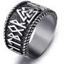Elfasio Mens Stainless Steel Ring Viking Valknut Scandinavn Odin Symbol Norse Text Vintage Jewelry Elfasio Mens Stainless Steel Ring Viking Valknut Scandinavn Odin Symbol Norse Text Vintage Jewelry