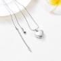 constantlife Cremation Jewelry Memorial Urn Necklace for Ashes Love Heart Pendant Stainless Steel Ashes Holder Personalized Customization Engravable Keepsake