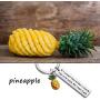 MAOFAED Pineapple Keychain Be a Pineapple Stand Tall Wear a Crown Pineapple Motivational Gift Pineapple Lover Gift