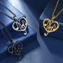 Beautlace Womens Musical Note Necklace Silver/18K Gold Black Gun Plated Treble Clef Music Note Jewelry Gifts for Music Lover