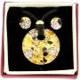 GlassOfVenice Murano Glass Venetian Reflections Round Necklace and Earrings Set - Topaz Gold GlassOfVenice Murano Glass Venetian Reflections Round Necklace and Earrings Set - Topaz Gold