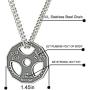 JAJAFOOK Unisex Fitness Gym Dumbbell Weight Lifting Plate Barbell Chain Pendant Charm Necklace
