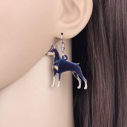 NEWEI Acrylic Drop Dangle Sweet Doberman Pinscher Dog Earrings Fashion Jewelry For Gift Girl Women Charms