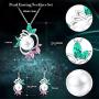 Hanpabum Pearls Pedent Necklace Drop Dangle Earring for Women Wedding Cubic Zirconia Elegant Charming Jewelry Set