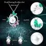 Hanpabum Pearls Pedent Necklace Drop Dangle Earring for Women Wedding Cubic Zirconia Elegant Charming Jewelry Set