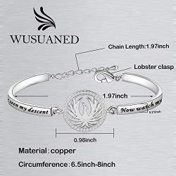 WUSUANED Phoenix Rising Bracelet You Have Seen My Descent Now Watch My Rising Phoenix Jewelry Inspiraitonal Gift